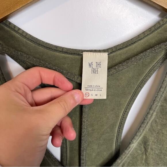 Free People Amelia Moss Green Strappy Loose Fit Tank Top Size XS - Picture 3 of 7